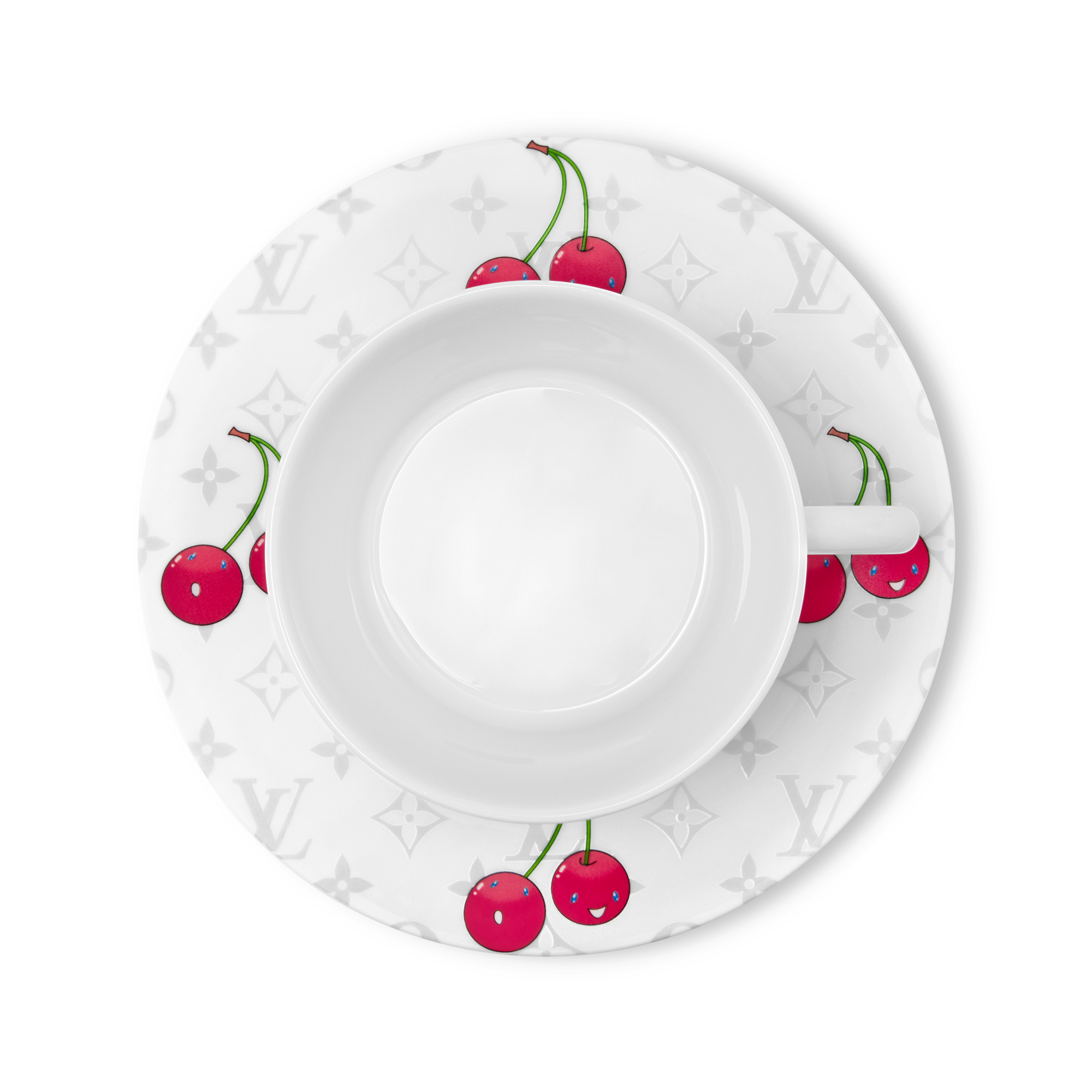 LV × TM Set of 2 Teacups and Saucers Monogram Cerises｜ルイ